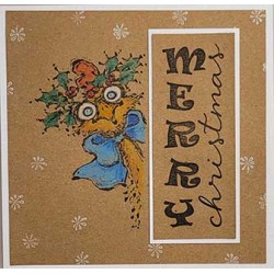 Upright Bold Merry Christmas Cling Rubber Stamp