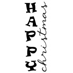 Upright Bold Happy Christmas Cling Rubber Stamp